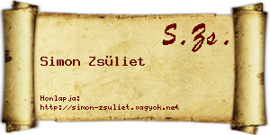 Simon Zsüliet névjegykártya
